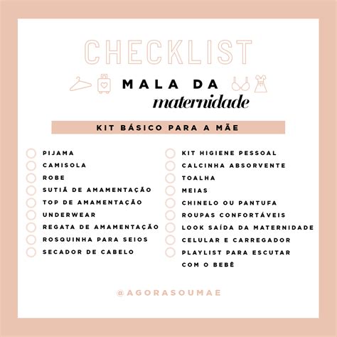 bolsa da mamãe bebê|Mala de maternidade, Checklist para Mãe, Bebê e Acompanhante .